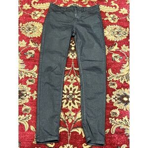 Free People Black Glitter Skinny Jeans Size 26
